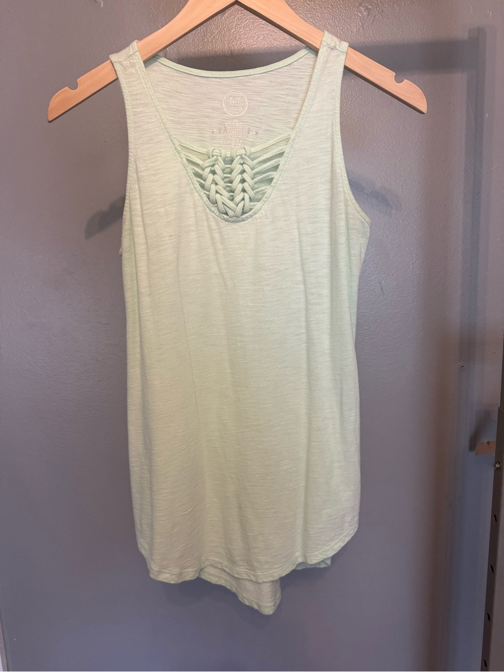 Maurices Mint Green Braided-Front Sleeveless Tank